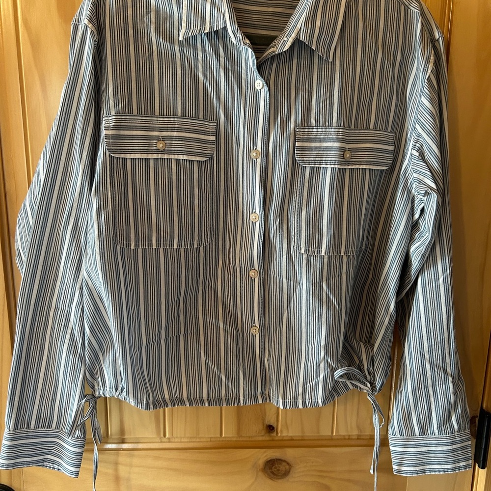 Lucky Brand Blue Striped Blouse